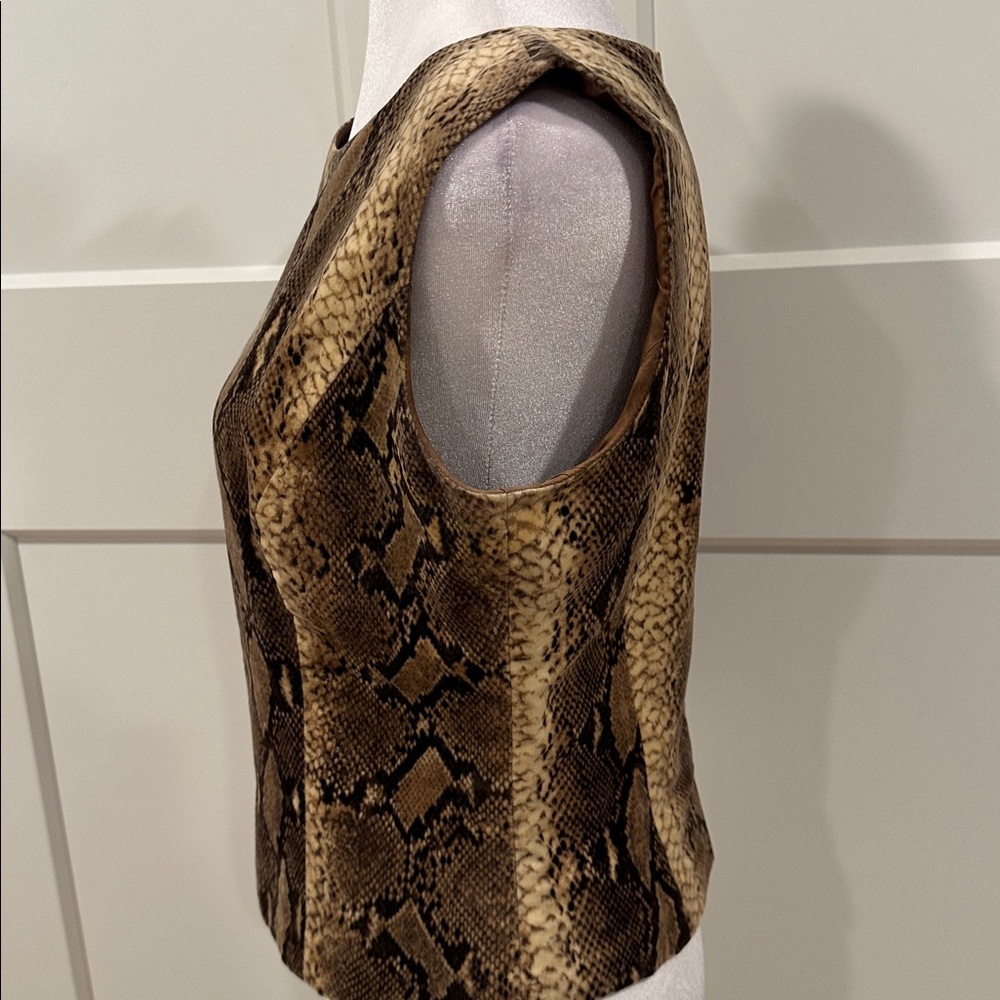Valentino Brown Snake Print sleeveless top - Picture 2 of 8